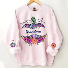 Oma Kürbis Blumen Personalisiertes Sweatshirt Herbst Geschenk für Oma