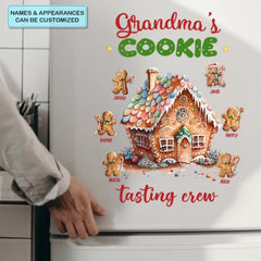 Grandma's Cookies Tasting Crew – personalisierter individueller Aufkleber – Weihnachtsgeschenk für Oma, Mama, Familienmitglieder