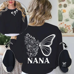 Personalisiertes Oma/Mama Kinder-Schmetterlings-Sweatshirt