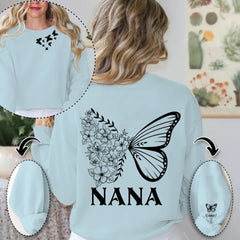 Personalisiertes Oma/Mama Kinder-Schmetterlings-Sweatshirt