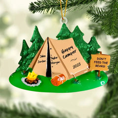 Campingzelt personalisierter Weihnachtsschmuck, 2023 Freunde Ornament, Geschenk für Camper