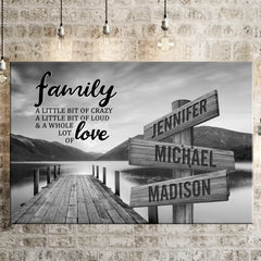 RIVER PIER A LITTLE WHOLE LOT OF LOVE PREMIUM-Leinwandposter mit mehreren Namen