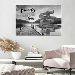 RIVER PIER A LITTLE WHOLE LOT OF LOVE PREMIUM-Leinwandposter mit mehreren Namen