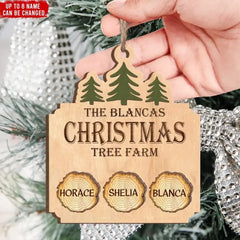 Weihnachtsbaumbauernhof – personalisierter Holzschmuck, Geschenk für Weihnachten