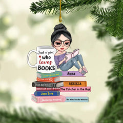 Just a personalized decorative ornament gift from a girl who loves books to book lovers.